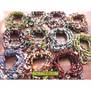 Charm Beads Bracelets Stretching Mix Color